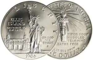 Photo of two commemorative silver coins, which are sometimes found at Atlanta Gold & Coin in Atlanta, GA