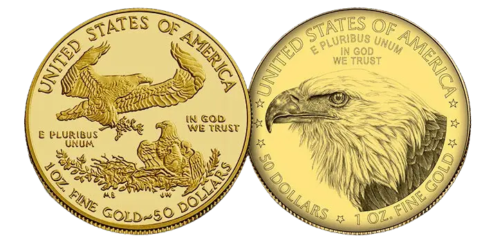 American Gold Eagle Type 1 v. Type 2 American Gold Eagle Type 1 v. Type 2