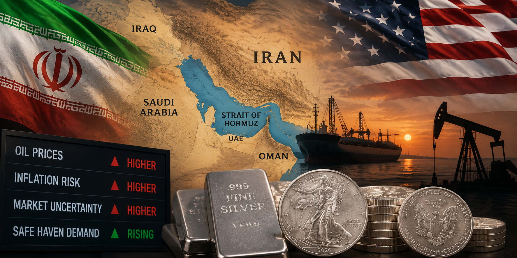 Iran conflict, oil market risk, and precious metals safe haven demand - Atlanta Gold and Coin analysis